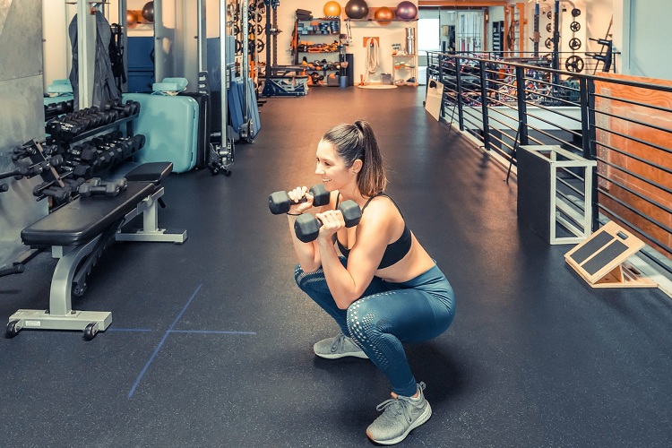 #5 Squat with dumbbells.